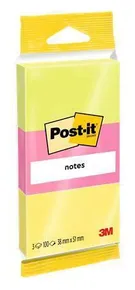 Selbstklebender Block, 38x51 mm, 100 Blatt, 3M POSTIT, nicht neue Farben